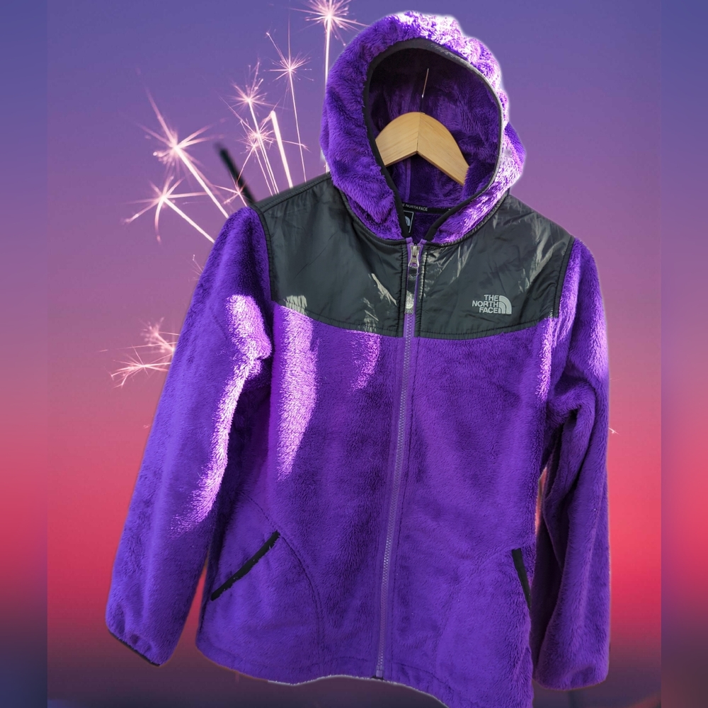 The North Face Girl's Purple Full Zip Jacket Hoodie, Size XL/18